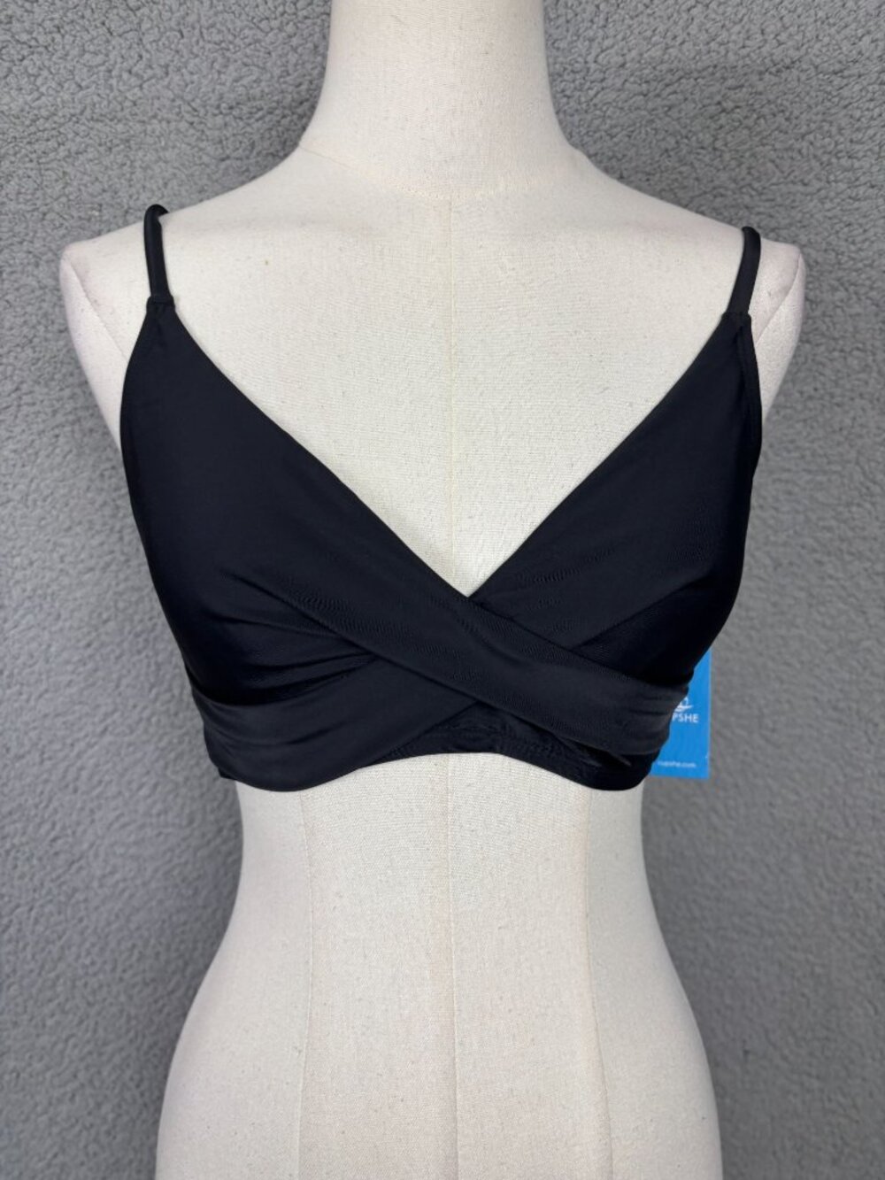 Cupshe Women's Crossover Bikini Top Swim Black Size Small New With Tags